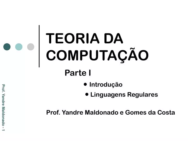 teoria da computa o parte i introdu o linguagens regulares