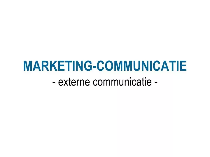 marketing communicatie