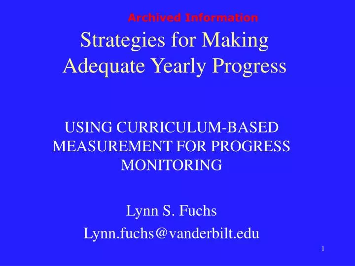 strategies for making adequate yearly progress