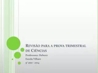 revis o para a prova trimestral de ci ncias