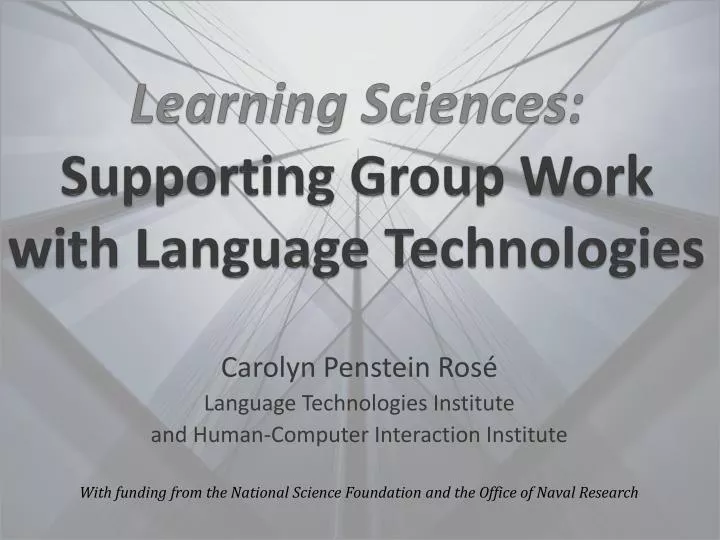 learning sciences supporting group work with language technologies