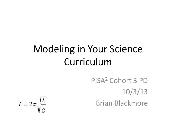 modeling in your science curriculum