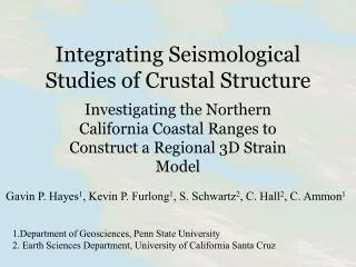 Integrating Seismological Studies of Crustal Structure