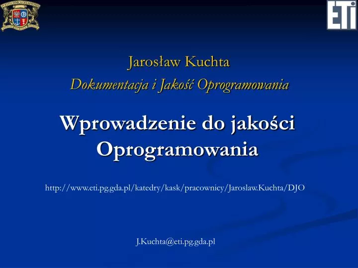 jaros aw kuchta dokumentacja i jako oprogramowania