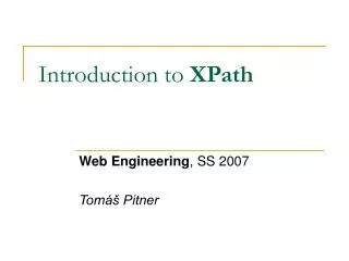 Introduction to XPath