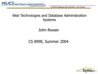 Web Technologies and Database Administration Systems