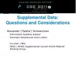 Supplemental Data: Questions and Considerations