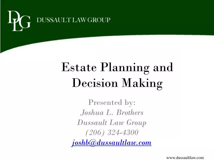 estate planning and decision making