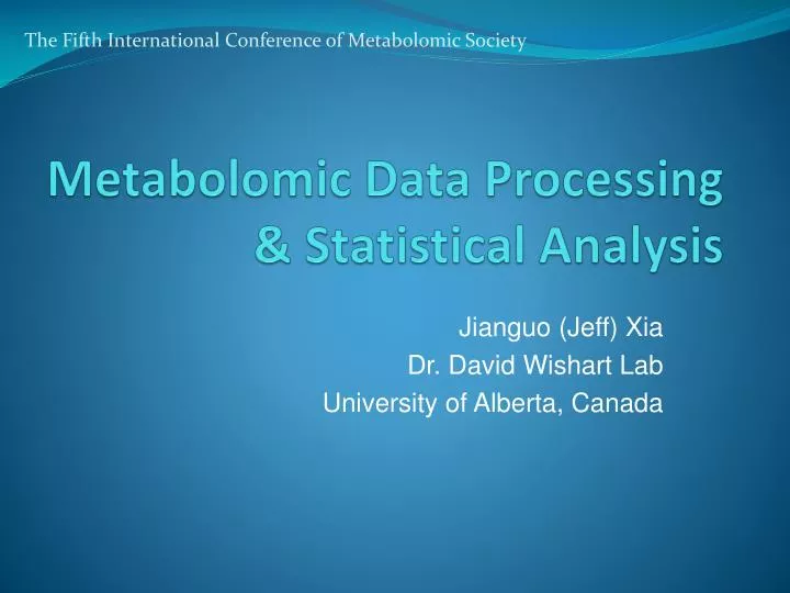 metabolomic data processing statistical analysis