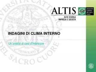 indagini di clima interno