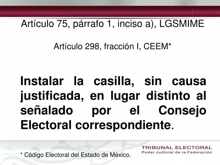 art culo 75 p rrafo 1 inciso a lgsmime art culo 298 fracci n i ceem