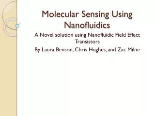 Molecular Sensing Using Nanofluidics