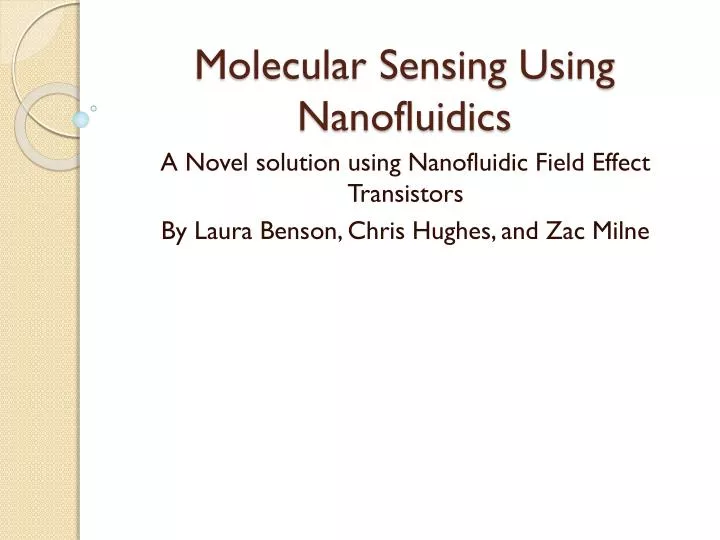 molecular sensing using nanofluidics