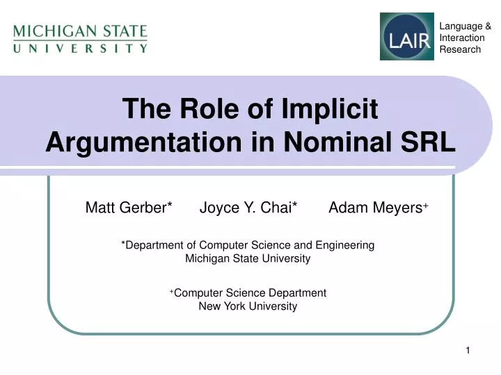 the role of implicit argumentation in nominal srl