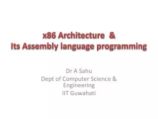 x 8 6 Architecture &amp; Its Assembly language programming