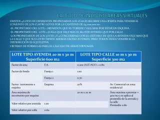 calculo de indiviso areas virtuales