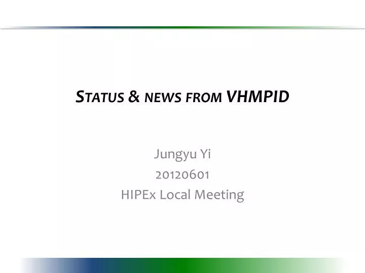 status news from vhmpid