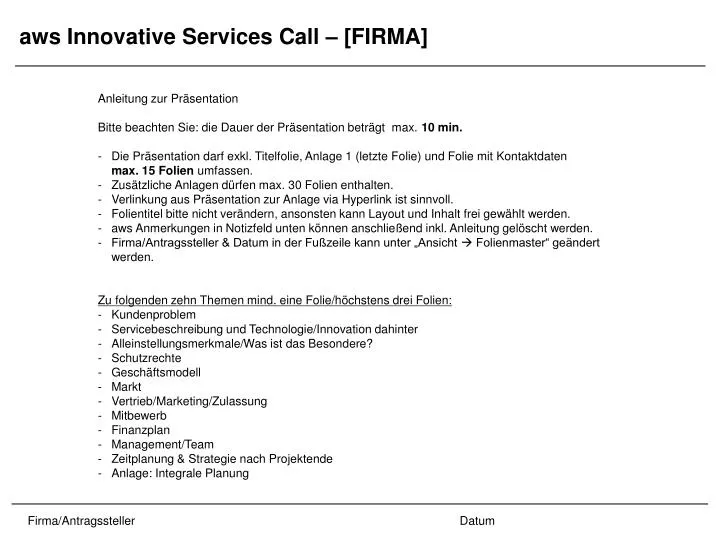 aws innovative services call firma
