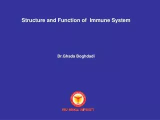 Structure and Function of Immune System Dr.Ghada Boghdadi