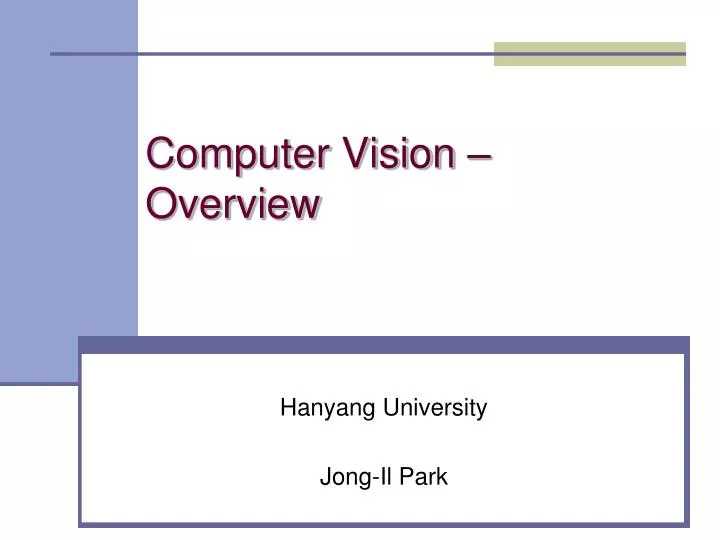 computer vision overview