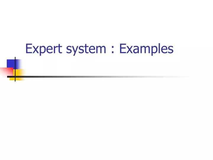 expert system examples