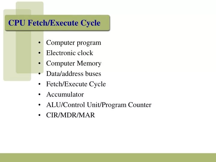 cpu fetch execute cycle