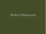 Medical Malpractice - slide 1
