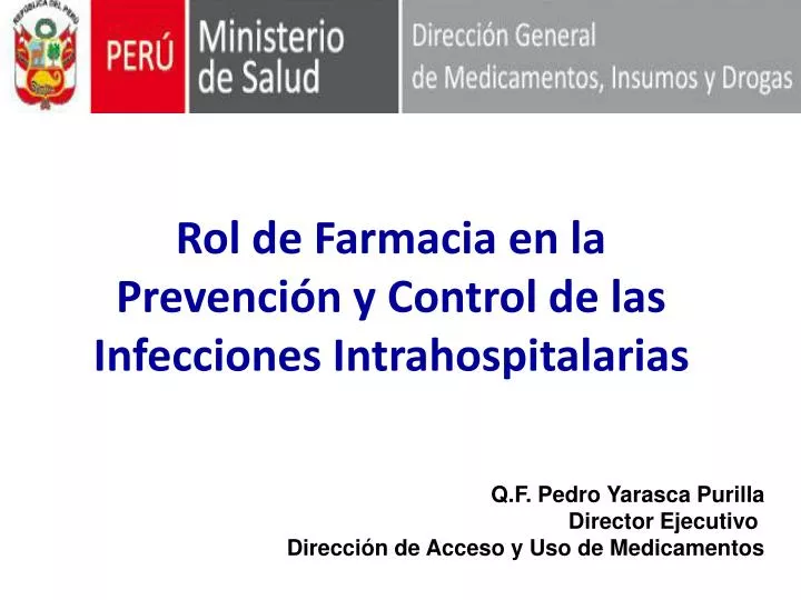 rol de farmacia en la prevenci n y control de las infecciones intrahospitalarias