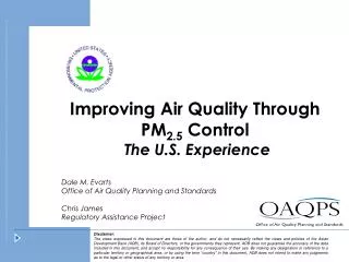 Improving Air Quality Through PM 2.5 Control The U.S. Experience