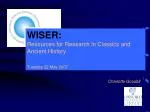 Essential Electronic Resources for Classics and Ancient History Research - slide 1