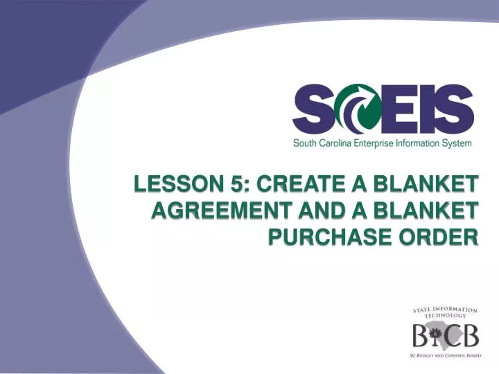 lesson 5 create a blanket agreement and a blanket purchase order