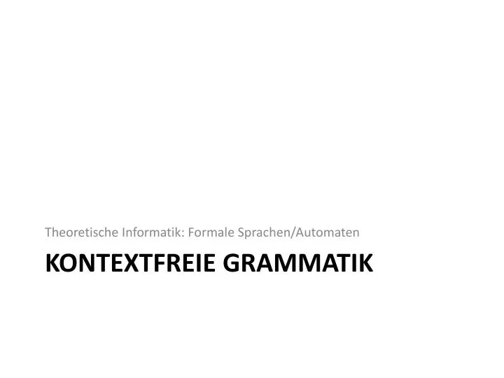kontextfreie grammatik