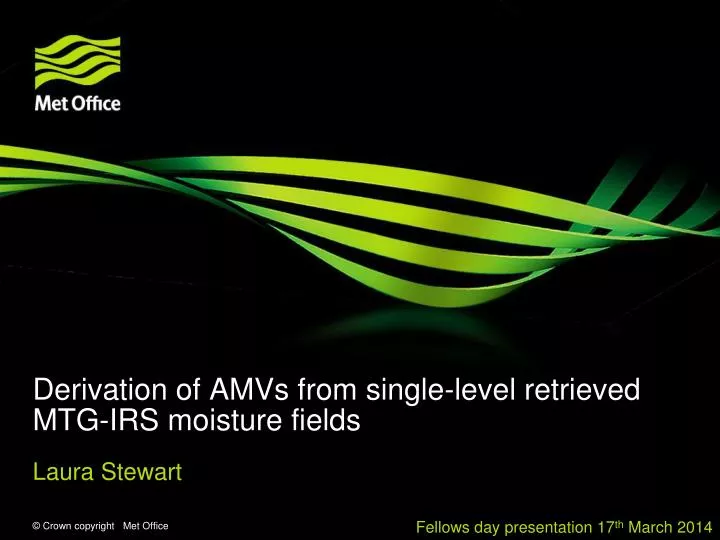 derivation of amvs from single level retrieved mtg irs moisture fields