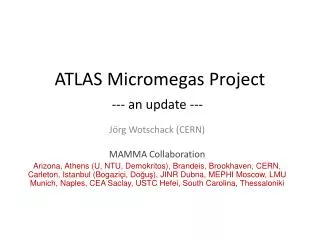 ATLAS Micromegas Project --- an update ---