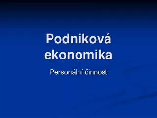 podnikov ekonomika