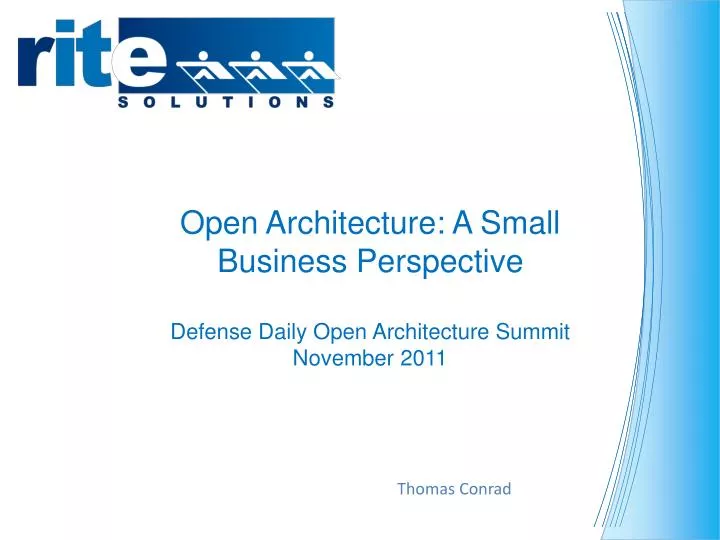 open architecture a small business perspective defense daily open architecture summit november 2011