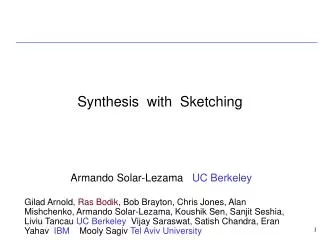 Synthesis with Sketching