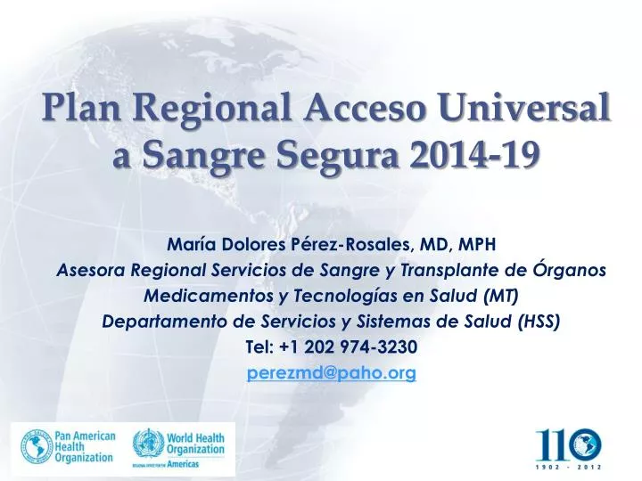 plan regional acceso universal a sangre segura 2014 19