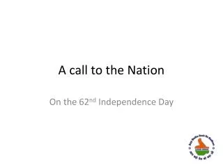 A call to the Nation