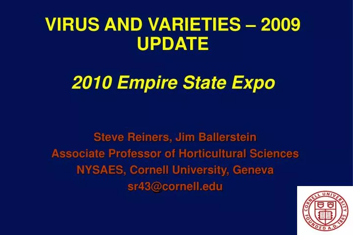 virus and varieties 2009 update 2010 empire state expo
