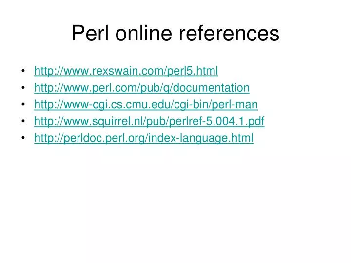 perl online references
