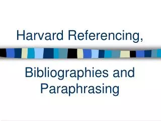 Harvard Referencing,