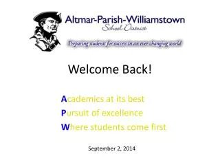 Welcome Back!