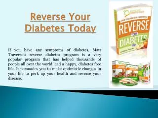 Reverse Your Diabetes Today Review