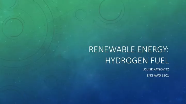 renewable energy hydrogen fuel