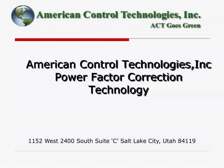 american control technologies inc power factor correction technology