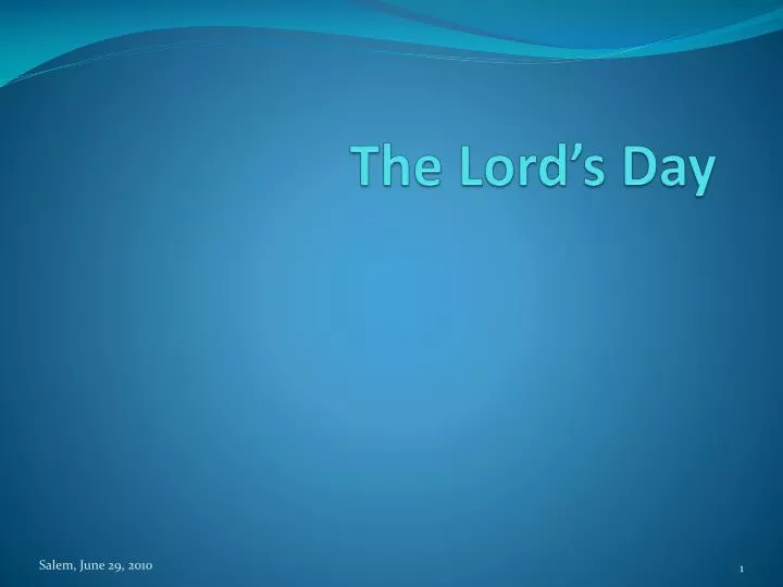 the lord s day