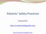Patients Safety Practices - slide 1