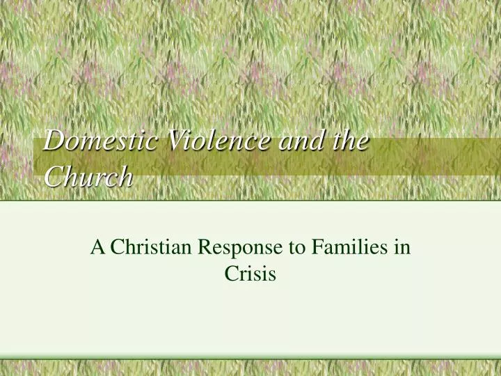 domestic violence and the church