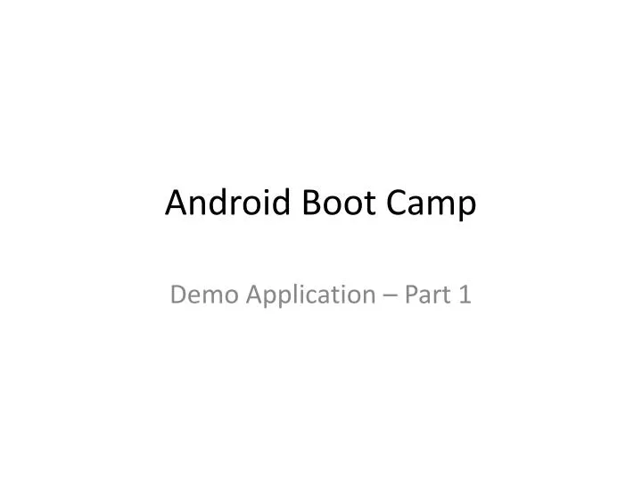 android boot camp